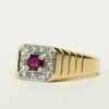 Ruby & Diamond 14k Gold Men's Ring