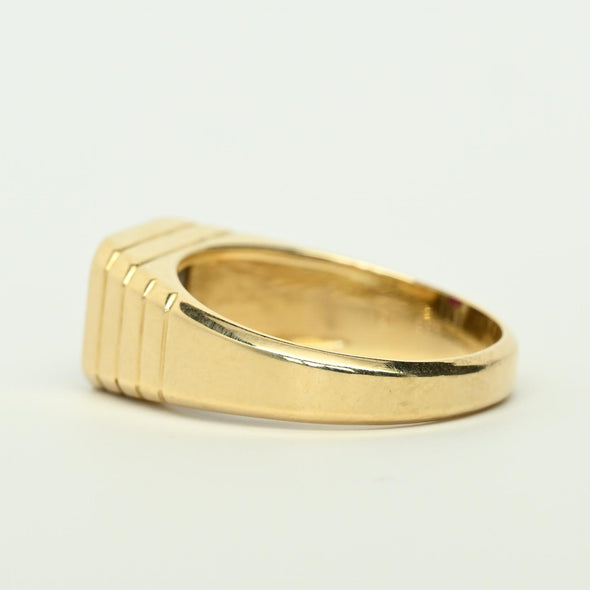 Ruby & Diamond 14k Gold Men's Ring