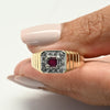 Ruby & Diamond 14k Gold Men's Ring