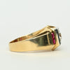 Retro Old European Cut Diamond & Ruby 14k Gold Men's Ring