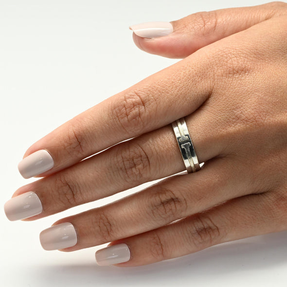 Tiffany T 18k White Gold Band sz 11.5