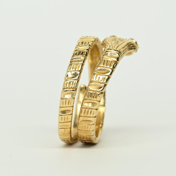 Vintage Snake Coil Band 14k Yellow Gold Ring