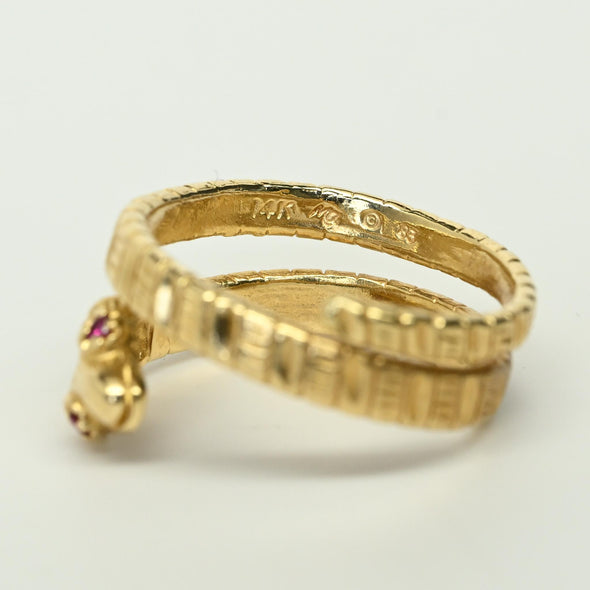 Vintage Snake Coil Band 14k Yellow Gold Ring