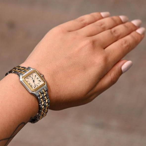 Cartier Panthère 1100 Gold and Stainless Steel Black Dial Watch