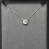 New 1.0ct Round Lab Diamond Round Brilliant Solitaire 14k White Gold Necklace