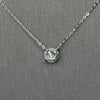 New 1.0ct Round Lab Diamond Round Brilliant Solitaire 14k White Gold Necklace