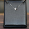 New 1.0ct Round Lab Diamond Round Brilliant Solitaire 14k White Gold Necklace
