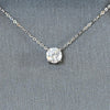 New 1.0ct Round Lab Diamond Round Brilliant Solitaire 14k White Gold Necklace