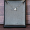 New 1.0ct Round Lab Diamond Round Brilliant Solitaire 14k White Gold Necklace