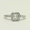 1.98ctw Princess Cut Diamond Halo 14k White Gold Engagement Ring