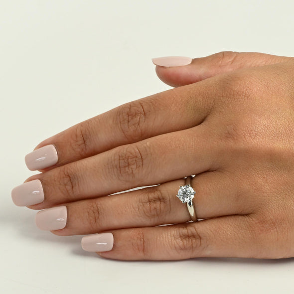 1.32ct E VS Round Lab Grown Diamond 14K White Gold Solitaire With IGI