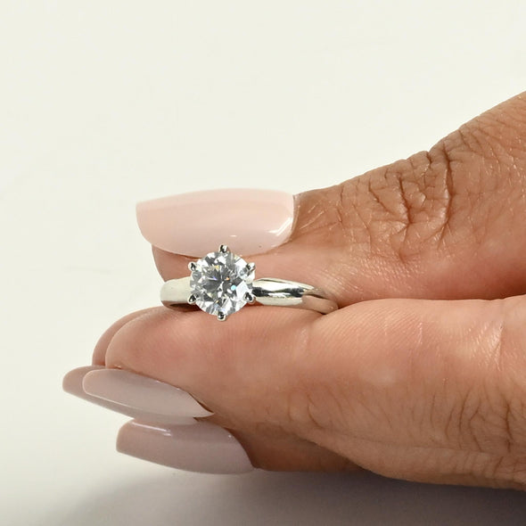 1.32ct E VS Round Lab Grown Diamond 14K White Gold Solitaire With IGI