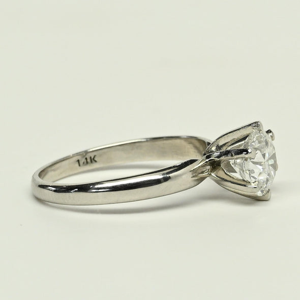1.32ct E VS Round Lab Grown Diamond 14K White Gold Solitaire With IGI