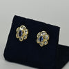 Tanzanite & Diamond Flower Cluster 14k Gold Earrings