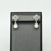 Diamond and Pearl 14k White Gold Dangle Earrings