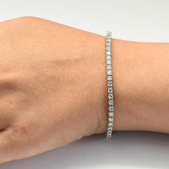 3.02cttw Round Brilliant Diamond 14k White Gold Line Tennis Bracelet