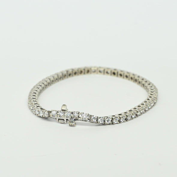 3.02cttw Round Brilliant Diamond 14k White Gold Line Tennis Bracelet