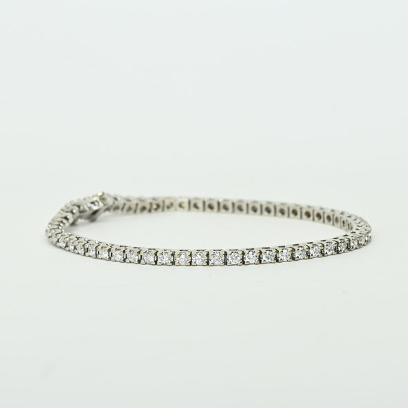 3.02cttw Round Brilliant Diamond 14k White Gold Line Tennis Bracelet