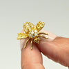 Diamond Bee 14k Yellow Gold Brooch