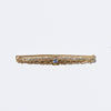 Yogo Gulch Montana Blue Sapphire Filigree 14k Yellow Gold Bar Brooch