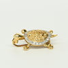 Diamond Turtle 14k Yellow Gold Brooch