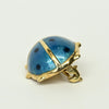 Ladybug Blue Enamel 14k Gold Brooch