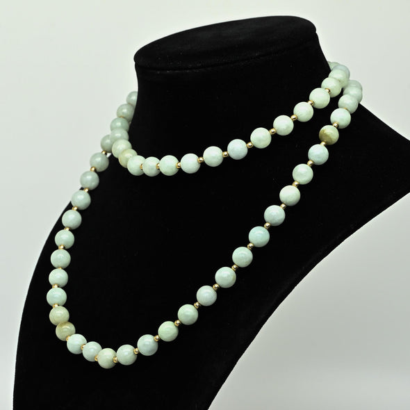 Jade and 14k Gold Bead 28" Endless Necklace