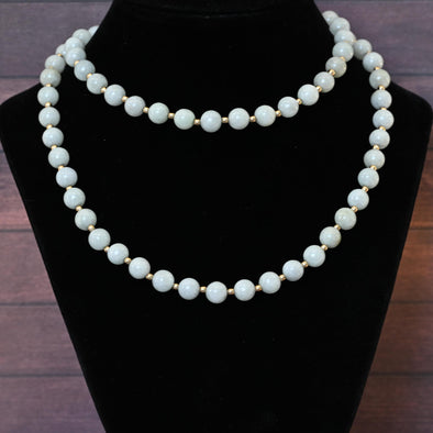 Jade and 14k Gold Bead 28" Endless Necklace