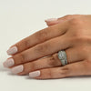 7/8cttw Diamond Halo Engagement Ring 14k White Gold Wedding Set