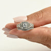7/8cttw Diamond Halo Engagement Ring 14k White Gold Wedding Set