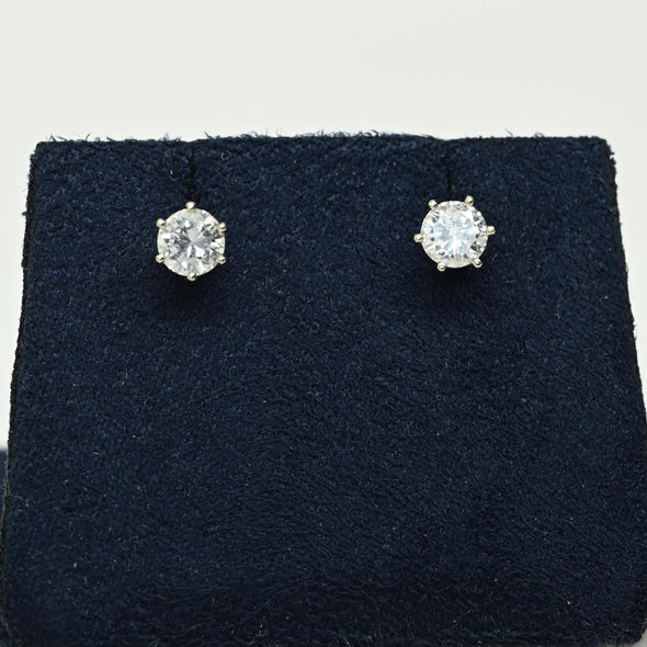 0.74cttw 3/4 Natural Diamond Round Brilliant 14k White Gold Stud Earrings