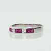 Vintage Ruby and Diamond Band 18k White Gold Ring