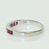 Vintage Ruby and Diamond Band 18k White Gold Ring