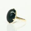 Vintage Bloodstone Oval Cabochon 14k Yellow Gold Ring