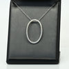 Diamond Oval Pendant 14k White Gold Necklace