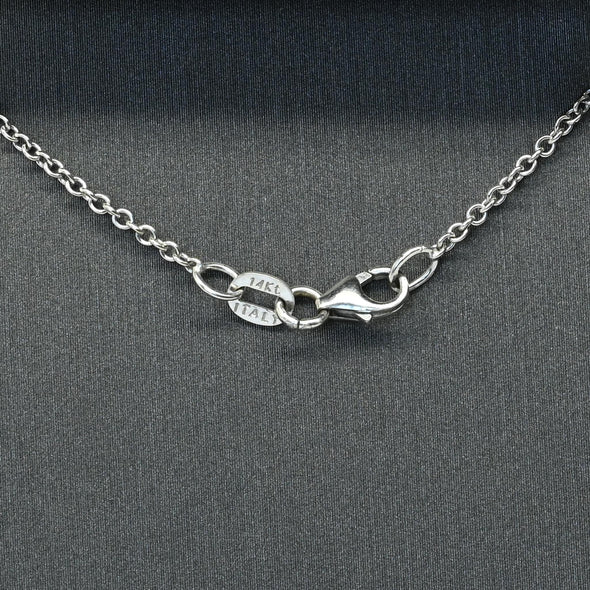 Diamond Oval Pendant 14k White Gold Necklace