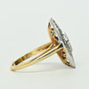 Retro Diamond Navette 14k Cocktail Ring