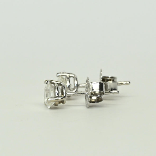 0.67cttw Natural Diamond Round Brilliant 14k White Gold Martini Stud Earrings