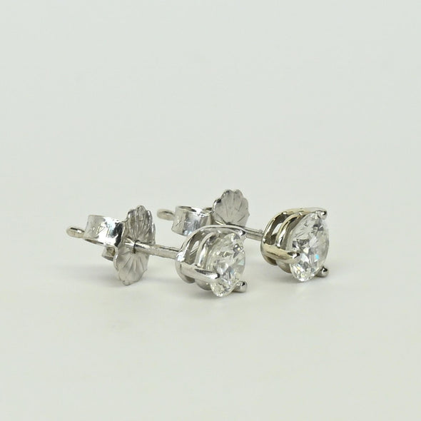 0.67cttw Natural Diamond Round Brilliant 14k White Gold Martini Stud Earrings