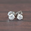 0.67cttw Natural Diamond Round Brilliant 14k White Gold Martini Stud Earrings