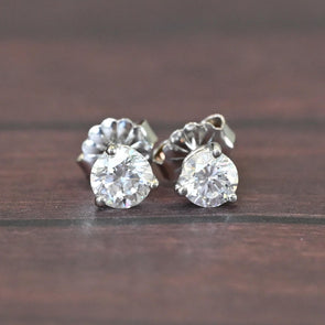 0.67cttw Natural Diamond Round Brilliant 14k White Gold Martini Stud Earrings