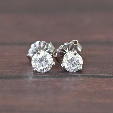 0.67cttw Natural Diamond Round Brilliant 14k White Gold Martini Stud Earrings