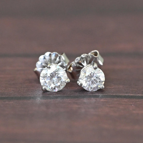 0.67cttw Natural Diamond Round Brilliant 14k White Gold Martini Stud Earrings