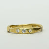 Hand Made Gypsy Set Diamond Hammer Finish 18k Yellow Gold Band