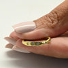 Hand Made Gypsy Set Diamond Hammer Finish 18k Yellow Gold Band