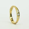 Hand Made Gypsy Set Diamond Hammer Finish 18k Yellow Gold Band
