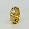 Vintage Diamond Floral 18k Yellow Gold Band by Jabel