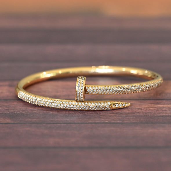 Cartier Juste un Clou Diamond Pave 18k Yellow Gold Nail Bracelet w Box Gift Bag