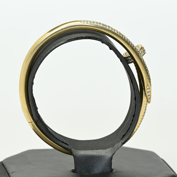 Cartier Juste un Clou Diamond Pave 18k Yellow Gold Nail Bracelet w Box Gift Bag