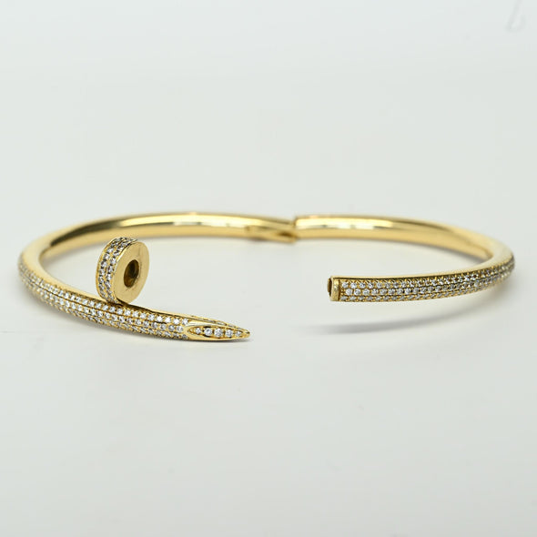 Cartier Juste un Clou Diamond Pave 18k Yellow Gold Nail Bracelet w Box Gift Bag